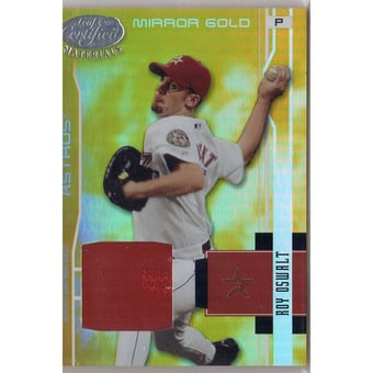 2003 Leaf Certified Materials Mirror Gold Materials #70 Roy Oswalt Jsy