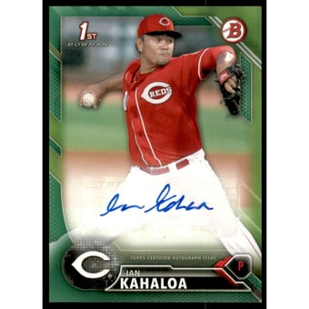 2016 Bowman Prospects Autographs Green #PAIK Ian Kahaloa