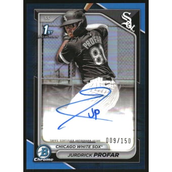 2024 Bowman Chrome Prospect Autographs Blue Refractors #CPAJPR Jurdrick Profar