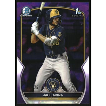 2023 Bowman Chrome Sapphire Prospects Purple Refractors #BCP150 Jace Avina