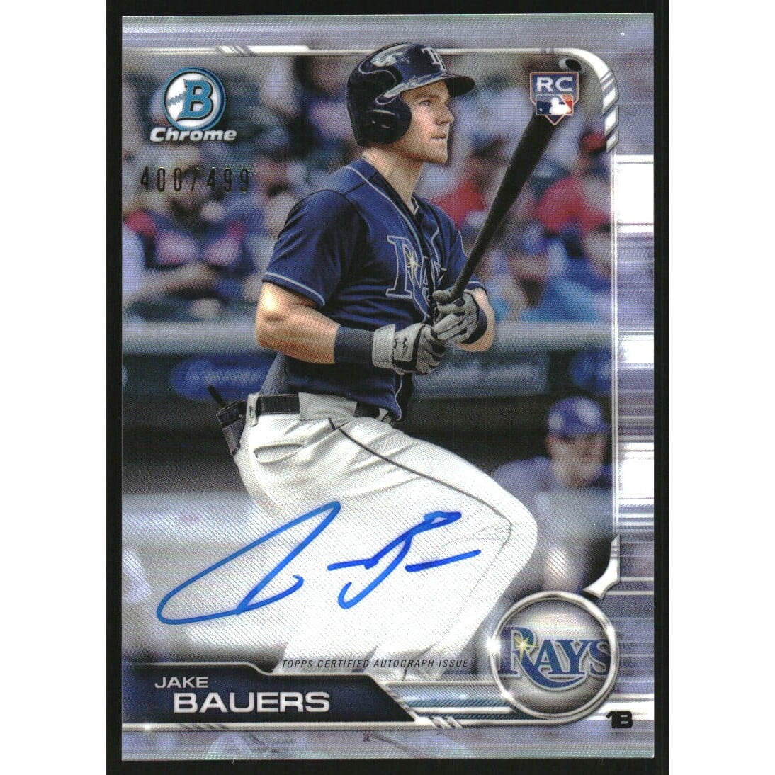 2019 Bowman Chrome Rookie Autographs Refractors #CRAJB Jake Bauers. rookie card picture