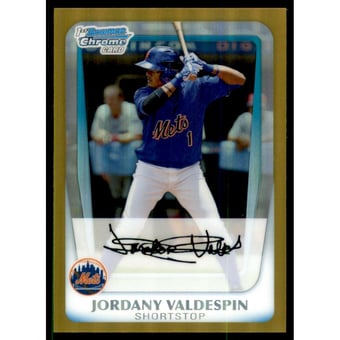 2011 Bowman Chrome Prospects Gold Refractors #BCP200 Jordany Valdespin
