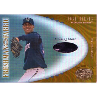 2001 Leaf Certified Materials Mirror Gold #126 Jose Mieses FF Fld Glv