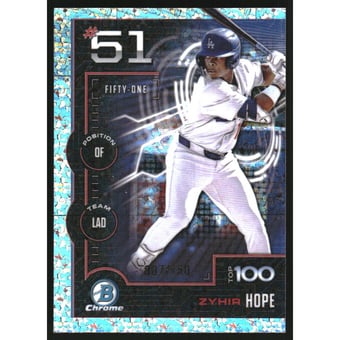 2025 Bowman Chrome Scouts Top 100 Mini-Diamond Refractors #BTP51 Zyhir Hope