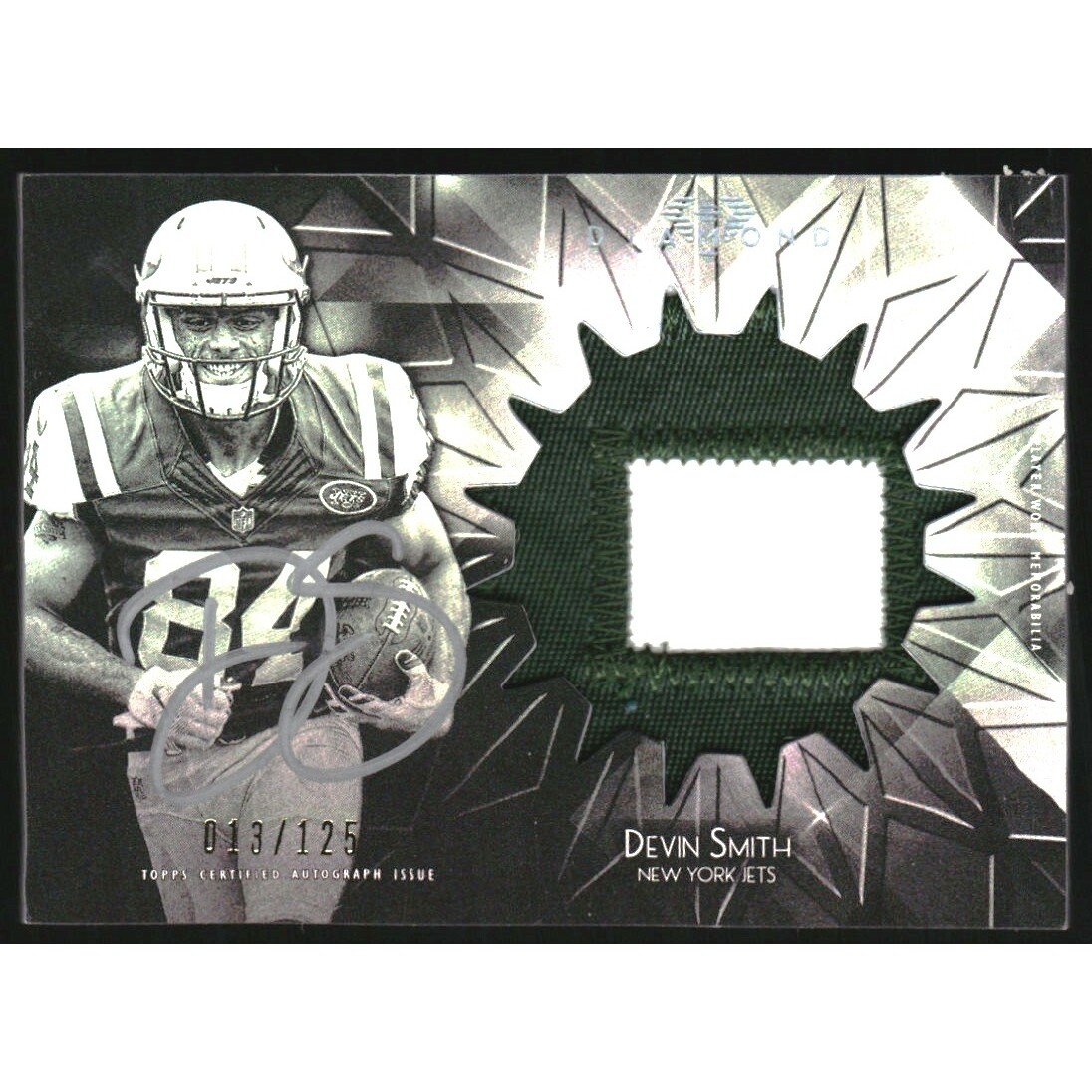 2015 Topps Diamond Rookie Jumbo Patch Autographs #RAJPDS Devin Smith/125. rookie card picture