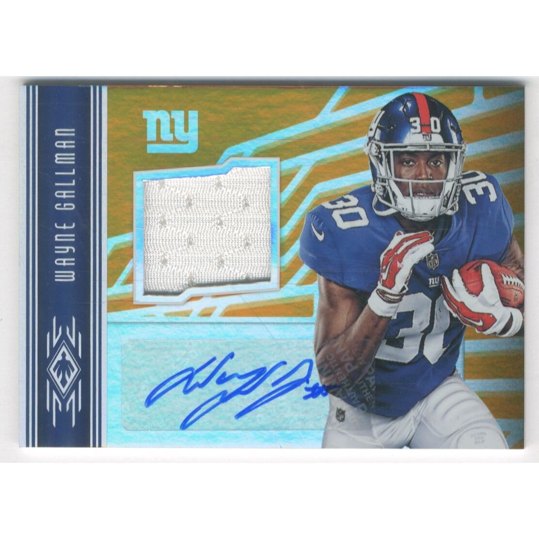 2017 Panini Phoenix Rookie Jersey Autographs Orange #26 Wayne Gallman/150. rookie card picture