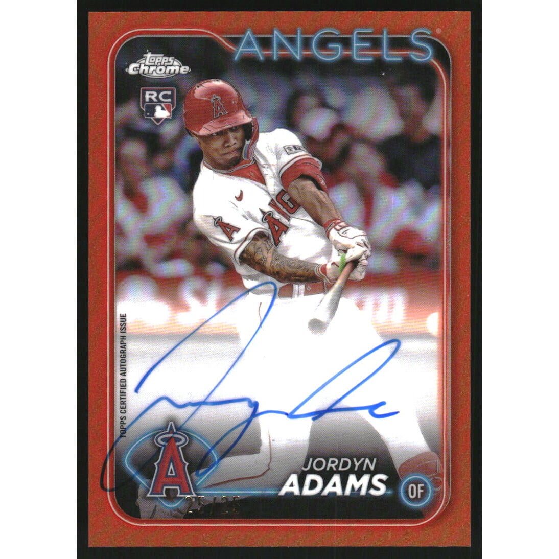 2024 Topps Chrome Rookie Autographs Orange Refractors #RAJA Jordyn Adams. rookie card picture
