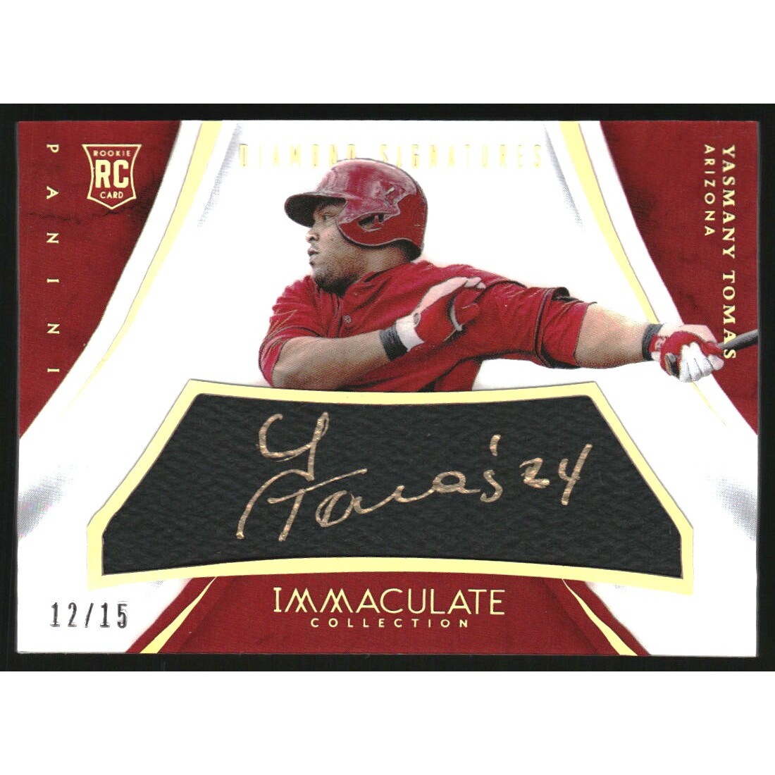 2015 Immaculate Collection Diamond Signatures Holo Gold #5 Yasmany Tomas/15 2015 Immaculate Collection Diamond Signatures Holo Gold #5 Yasmany Tomas/15