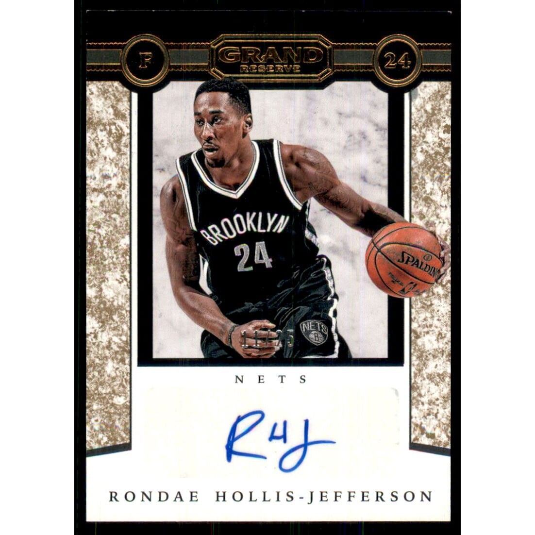 2016-17 Panini Grand Reserve Grand Autographs Granite #36 Rondae Hollis-Jefferson/25. rookie card picture