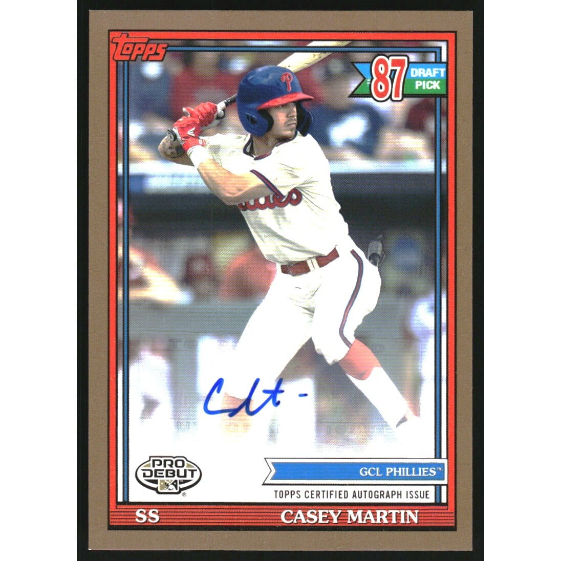 2021 Topps Pro Debut Autographs Gold #PD177 Casey Martin. rookie card picture