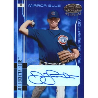 2003 Leaf Certified Materials Mirror Blue Autographs #241 Jon Leicester NG/50