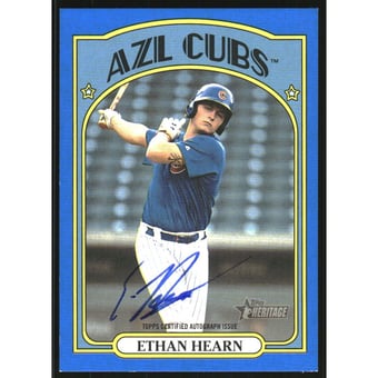 2021 Topps Heritage Minors Real One Autographs Blue #ROAEHE Ethan Hearn EXCH