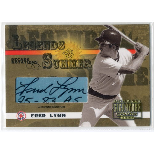 2003 Donruss Signature Legends of Summer Autographs Notations Decade #16B Fred Lynn 75-83 AS. rookie card picture