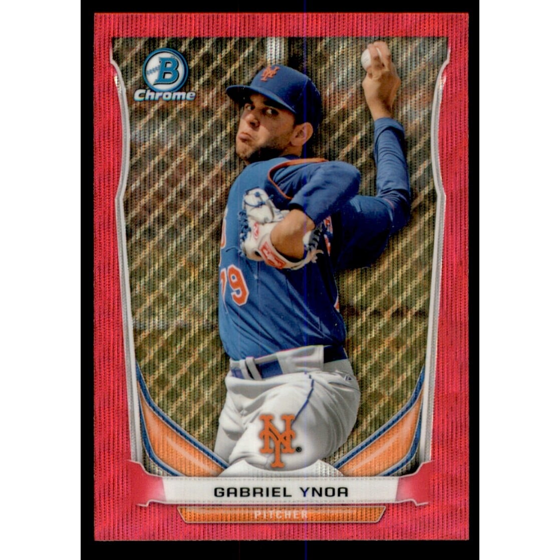 2014 Bowman Chrome Prospects Series 2 Pink Wave Refractors #BCP51 Gabriel Ynoa. rookie card picture