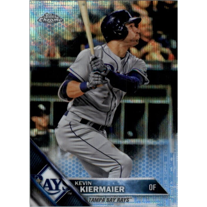 2016 Topps Chrome Blue Wave Refractors #105 Kevin Kiermaier. rookie card picture