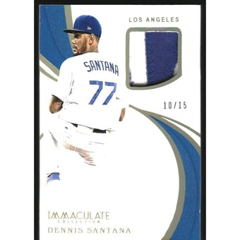 2019 Immaculate Collection Immaculate Swatches Nameplate #27 Dennis Santana/15
