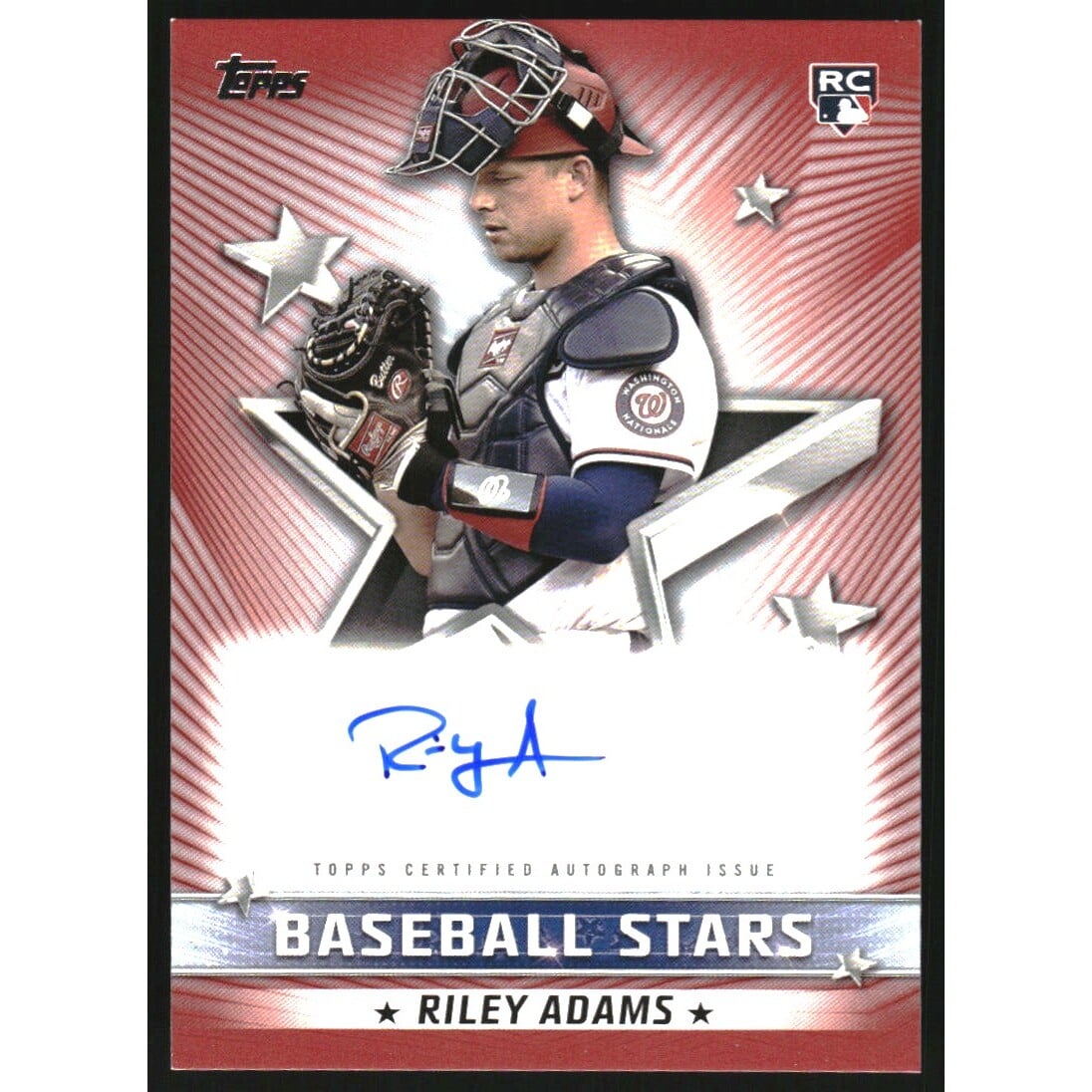 2022 Topps Baseball Stars Autographs Red #BSARA Riley Adams. rookie card picture