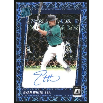 2021 Donruss Optic Rated Rookies Signatures Carolina Blue Velocity #1 Evan White/75