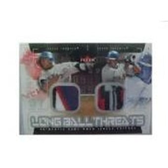2003 Fleer Genuine Longball Threats Dual Patch #3 Alex Rodriguez/Rafael Palmeiro/100