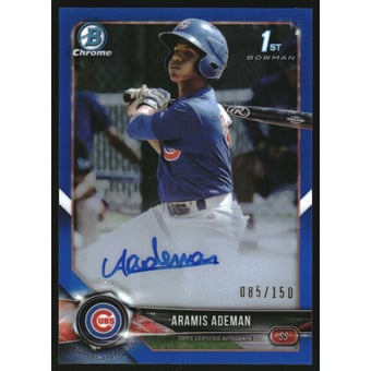 2018 Bowman Chrome Prospect Autographs Blue Refractors #BCPAAA Aramis Ademan