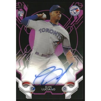 2019 Topps High Tek Autographs Pink #HTAEL Elvis Luciano