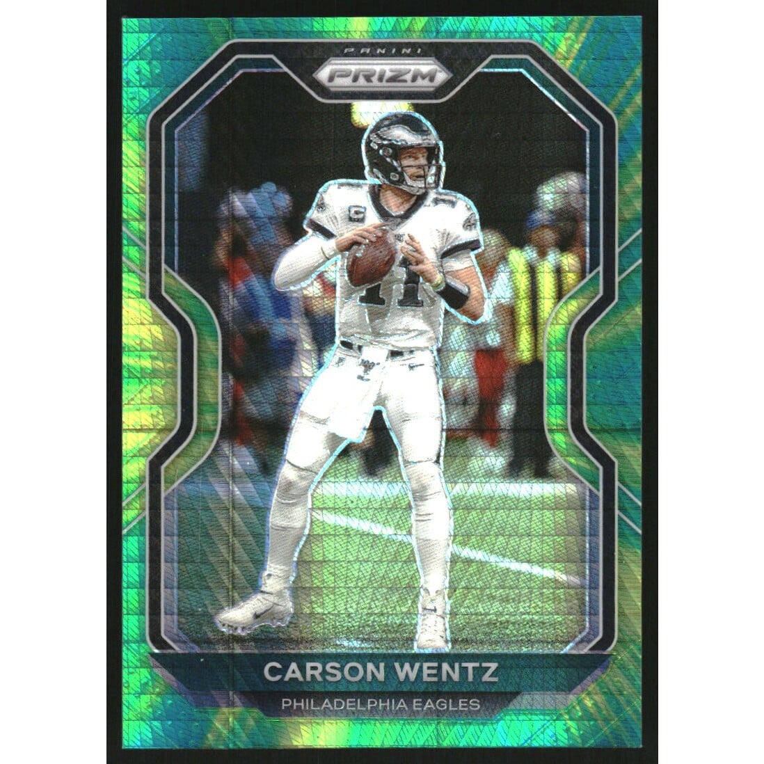 2020 Panini Prizm Prizms Hyper #169 Carson Wentz. rookie card picture