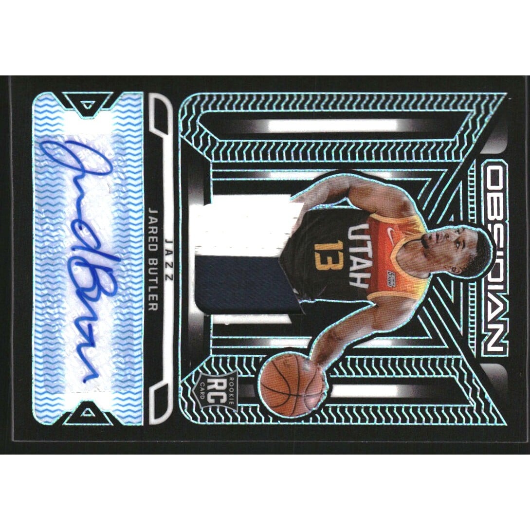 2021-22 Panini Obsidian Rookie Jersey Ink Electric Etch Blue #6 Jared Butler. rookie card picture