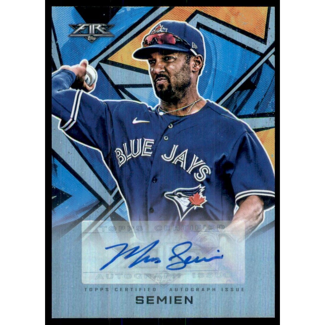 2021 Topps Fire Autographs #AVMS Marcus Semien. rookie card picture