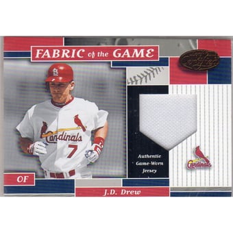 2002 Leaf Certified Fabric of the Game #132BA J.D. Drew/100