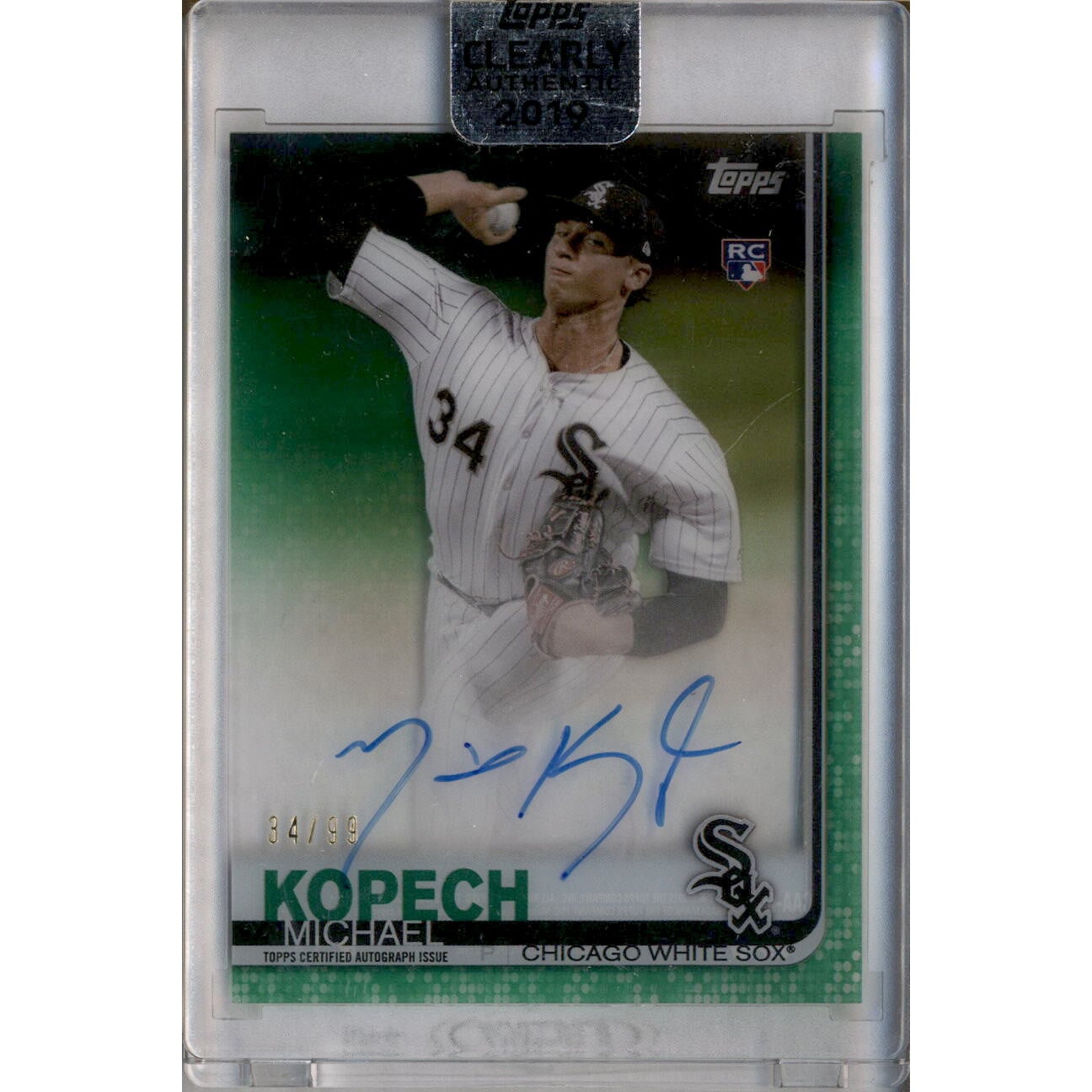 2019 Topps Clearly Authentic Autographs Green #CAAMK Michael Kopech. rookie card picture