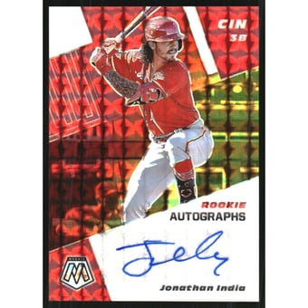 2021 Panini Mosaic Rookie Autographs Mosaic Choice Fusion Red and Yellow #80 Jonathan India