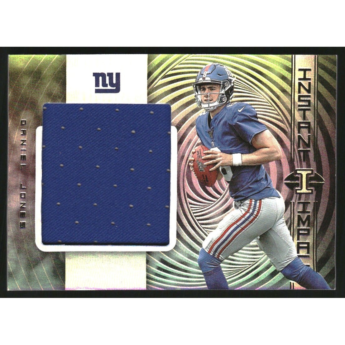 2019 Panini Illusions Instant Impact Jerseys #7 Daniel Jones. rookie card picture