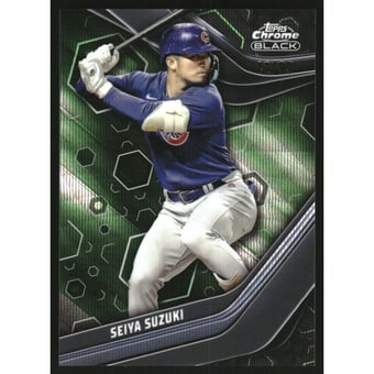 2023 Topps Chrome Black Green Wave Refractors #6 Seiya Suzuki