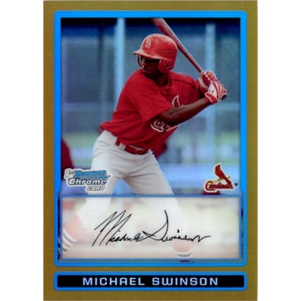 2009 Bowman Chrome Prospects Gold Refractors #BCP72 Michael Swinson
