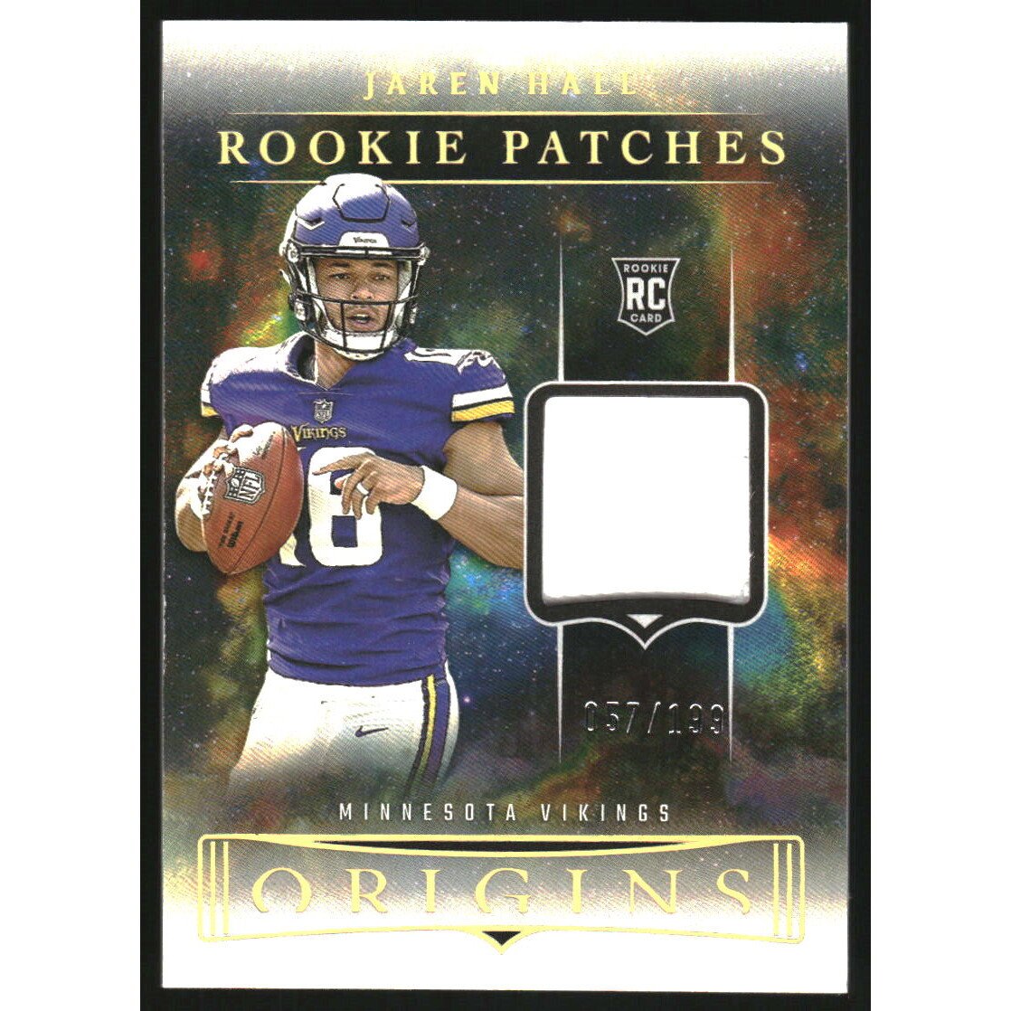 2023 Panini Origins Rookie Patches #143 Jaren Hall. rookie card picture
