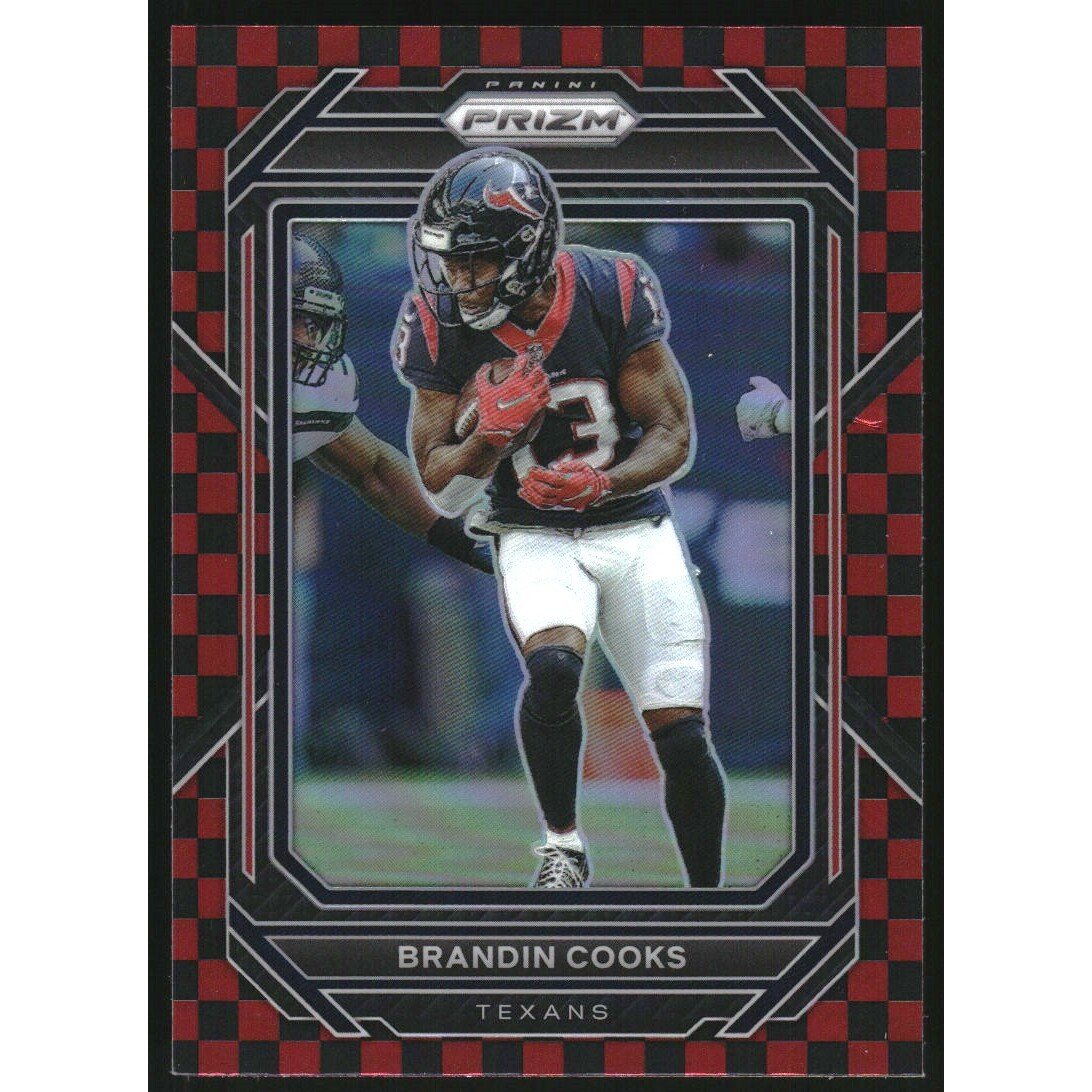 2022 Panini Prizm Prizms Black and Red Checker #116 Brandin Cooks. rookie card picture