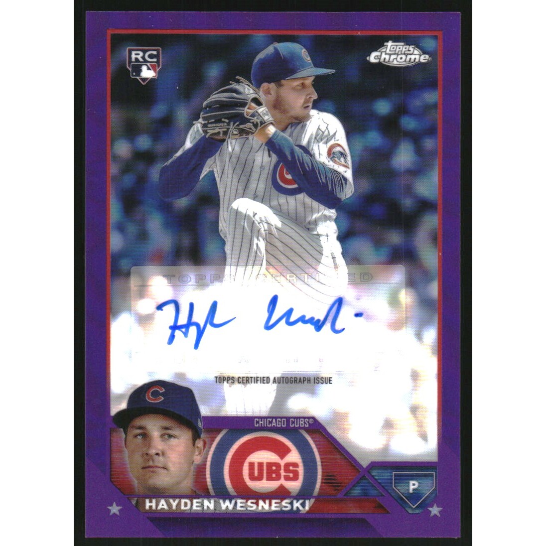 2023 Topps Chrome Update Autographs Purple Refractors #ACHW Hayden Wesneski 2023 Topps Chrome Update Autographs Purple Refractors #ACHW Hayden Wesneski
