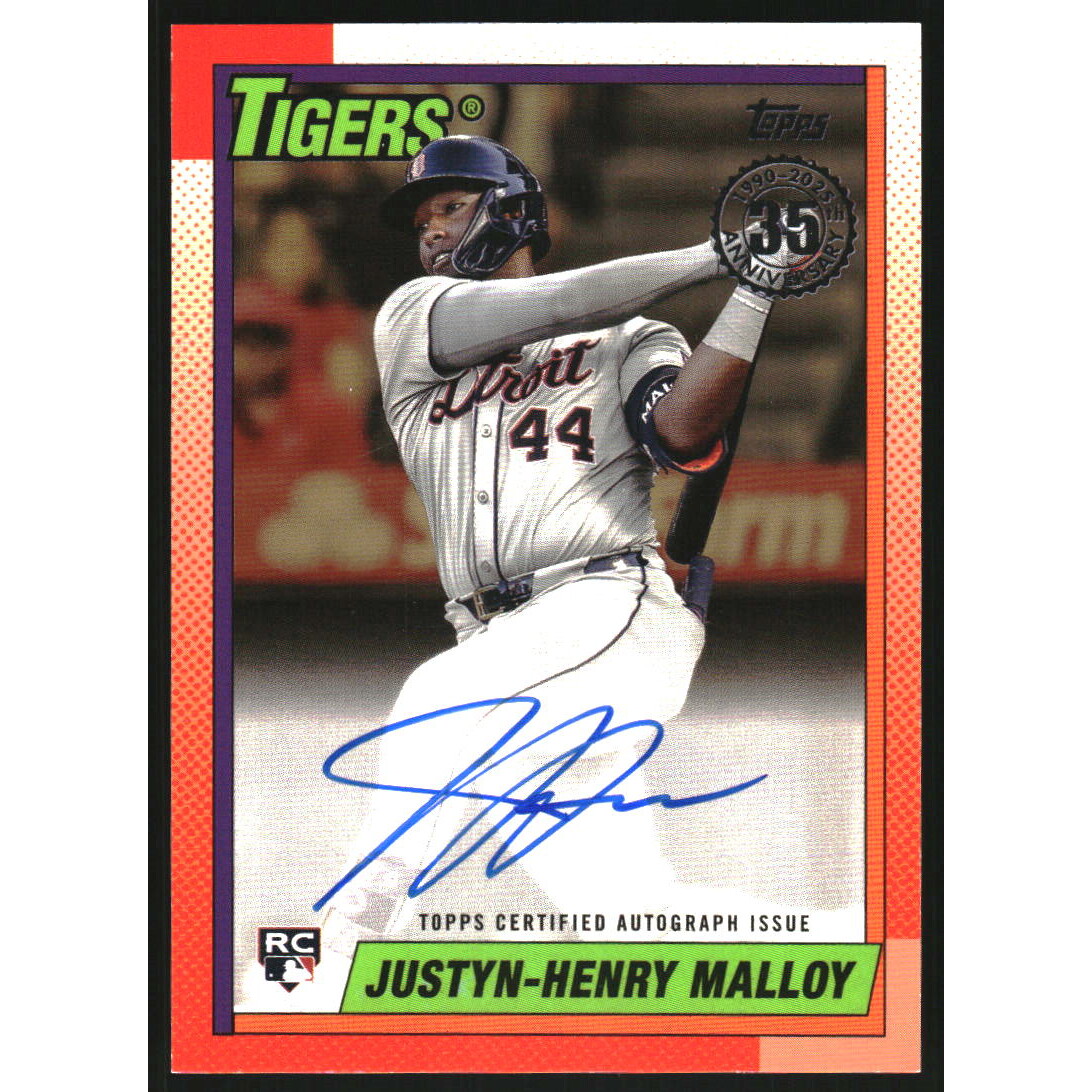 2025 Topps ’90 Topps Autographs Gold #90B2JMY Justyn-Henry Malloy S2 2025 Topps ’90 Topps Autographs Gold #90B2JMY Justyn-Henry Malloy S2