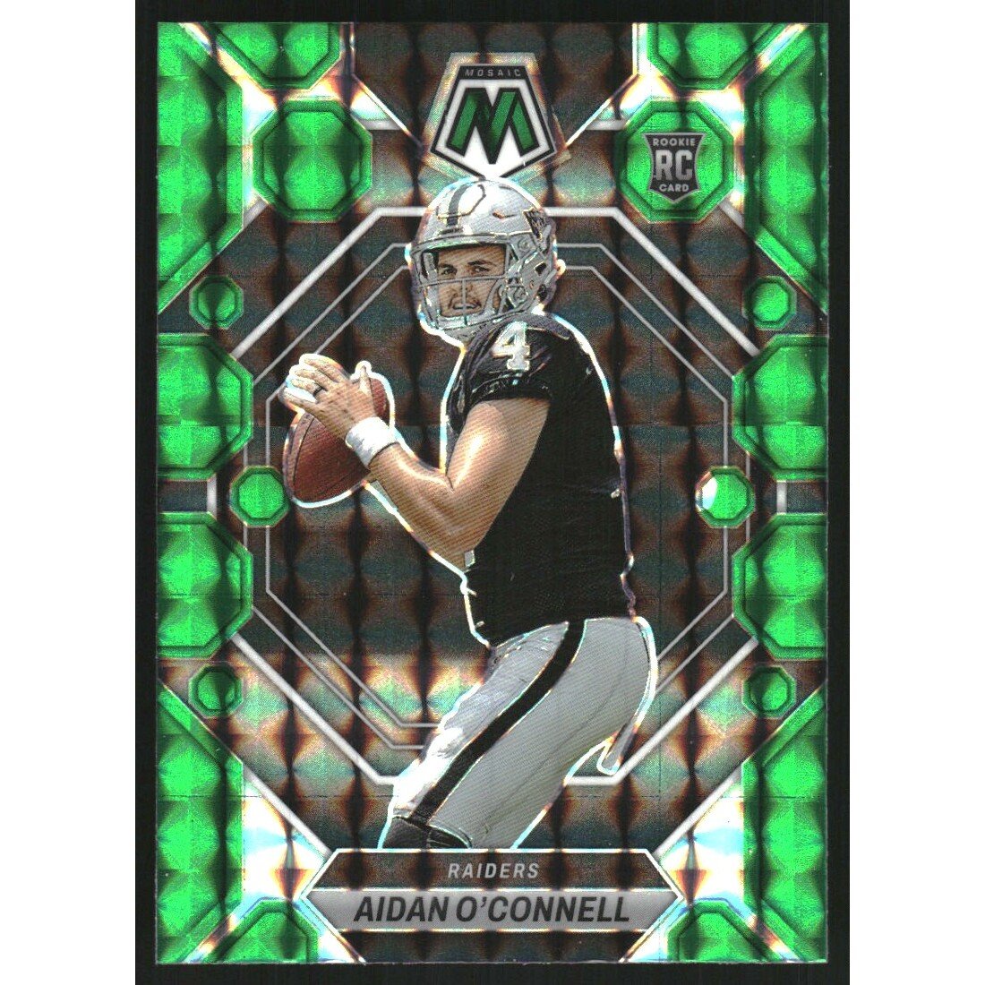 2023 Panini Mosaic Mosaic Green #281 Aidan O'Connell. rookie card picture
