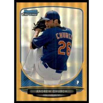 2013 Bowman Chrome Draft Draft Picks Gold Refractors #BDPP38 Andrew Church