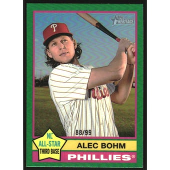 2025 Topps Heritage Chrome Green Refractors #240 Alec Bohm