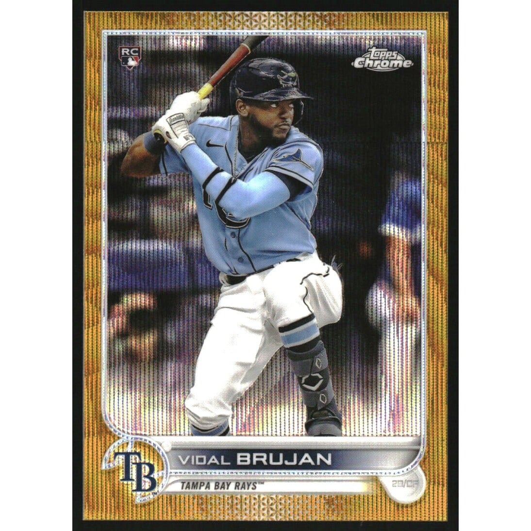 2022 Topps Chrome Gold Wave Refractors #134 Vidal Brujan. rookie card picture