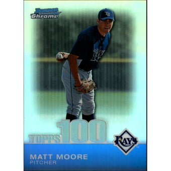 2010 Bowman Chrome Topps 100 Prospects Refractors #TPC74 Matt Moore