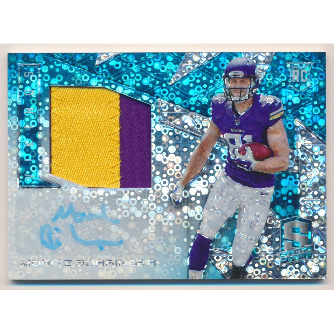 2016 Panini Spectra Neon Blue #210 Moritz Bohringer JSY AU. rookie card picture