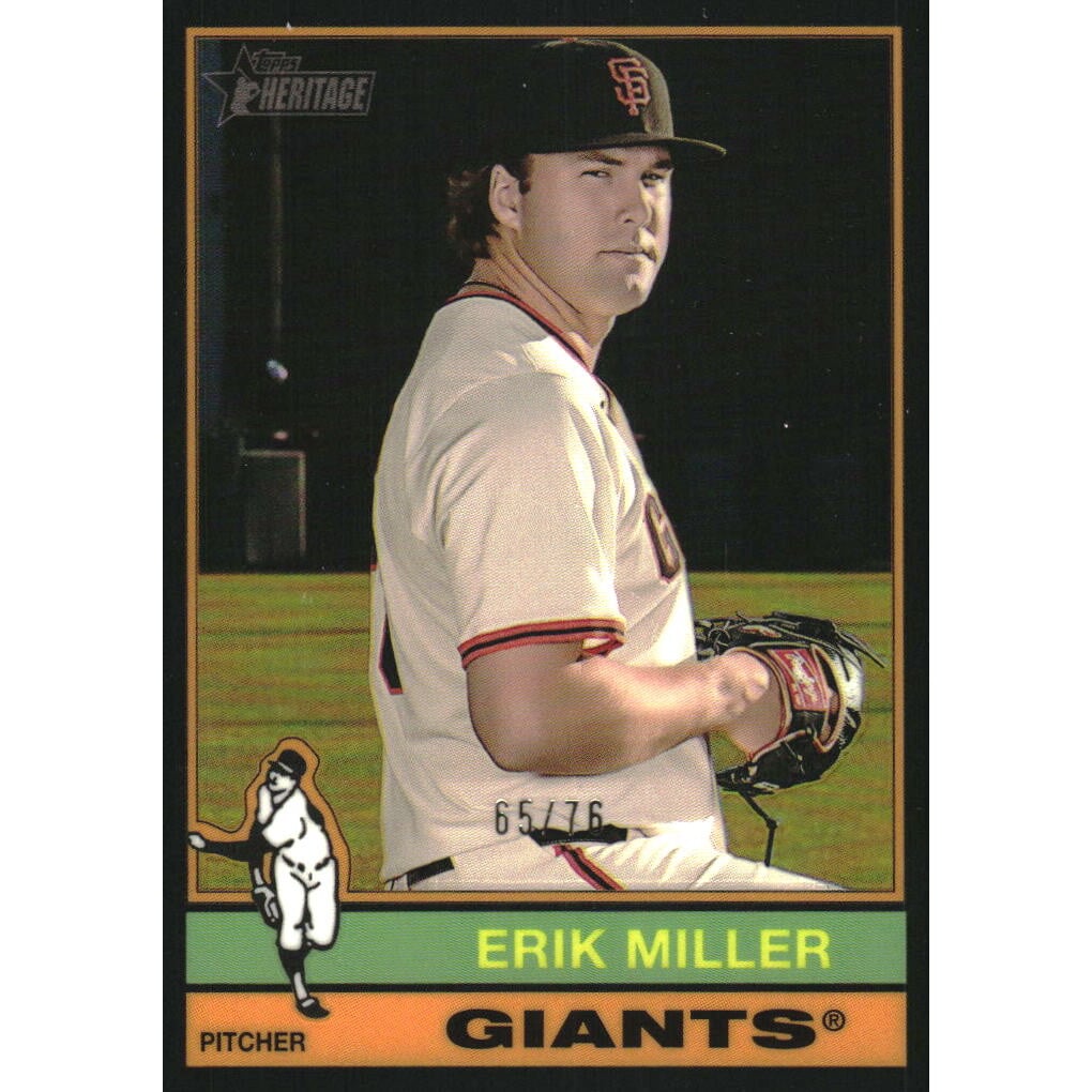 2025 Topps Heritage Chrome Black Refractors #558 Erik Miller. rookie card picture