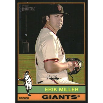 2025 Topps Heritage Chrome Black Refractors #558 Erik Miller