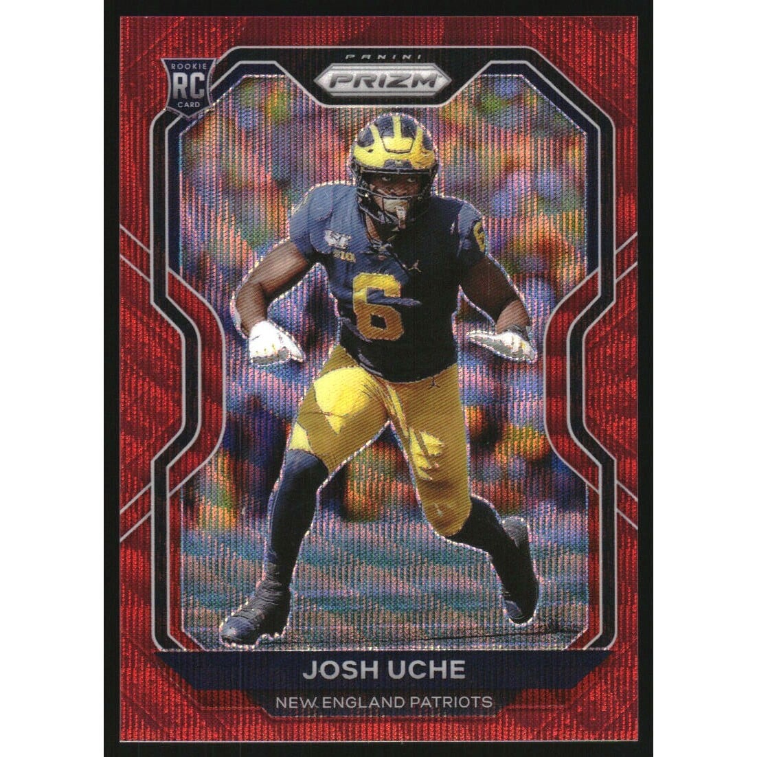 2020 Panini Prizm Prizms Red Wave #369 Josh Uche. rookie card picture