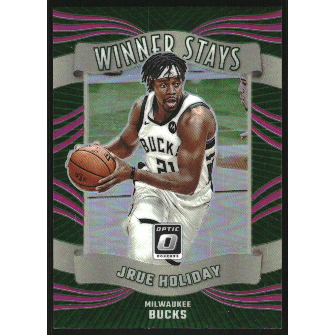 2023-24 Donruss Optic Winner Stays Pink #9 Jrue Holiday. rookie card picture