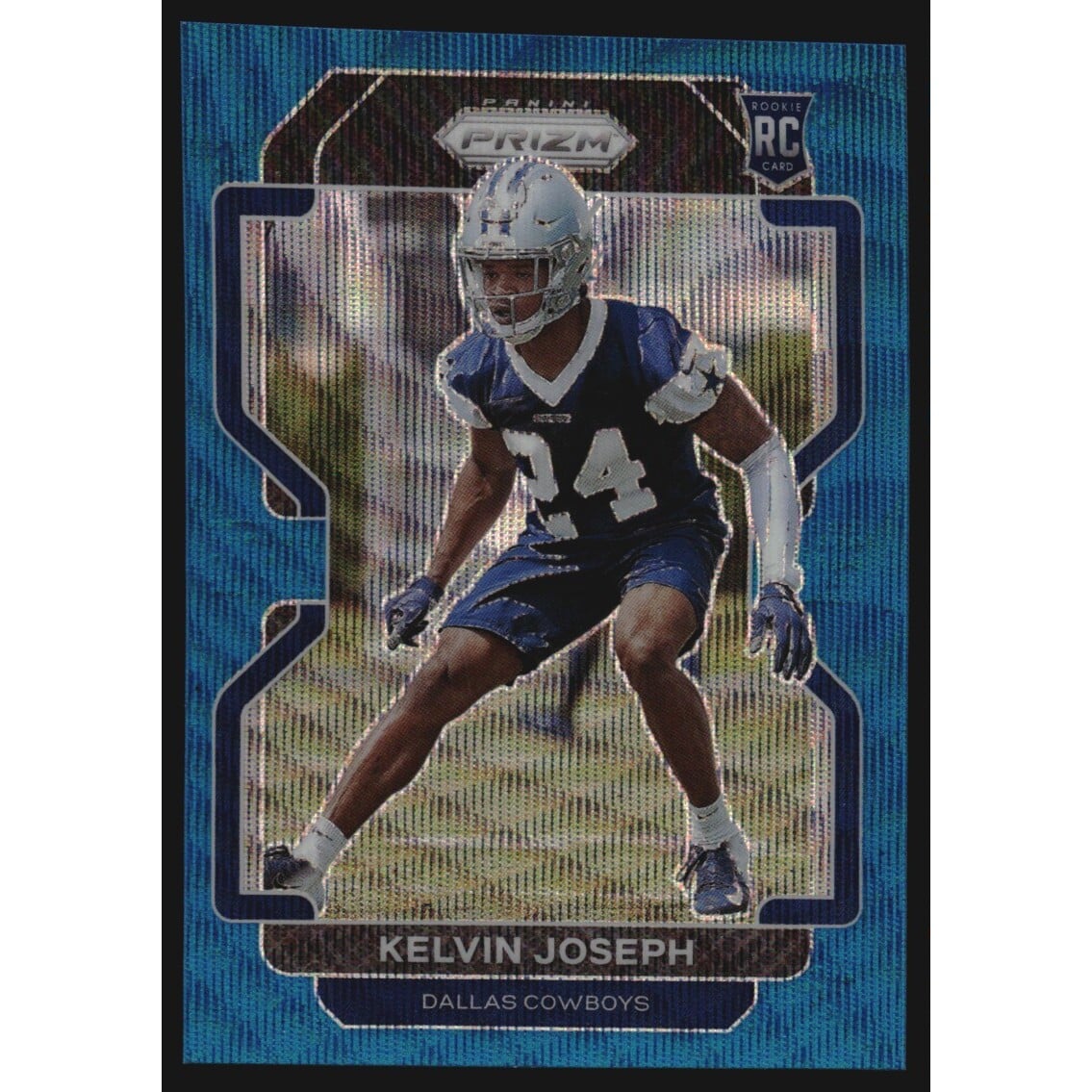 2021 Panini Prizm Prizms Blue Wave #385 Kelvin Joseph. rookie card picture