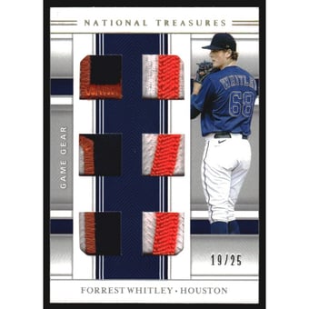 2020 Panini National Treasures Game Gear Materials Sixes Holo Gold #18 Forrest Whitley